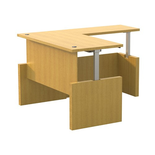 Aberdeen® Height-Adjustable Desk, Straight Front with Return, 72" W