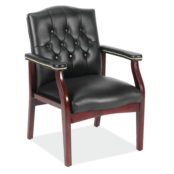 OfficeSource | Lancaster Collection | Guest Chair with Mahogany Frame - 27''D