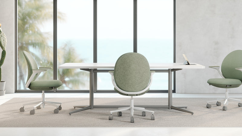 Vaux 36 x 72" Rounded Rectangle Conference Table HPL Top with Square Edge Glides 36"H