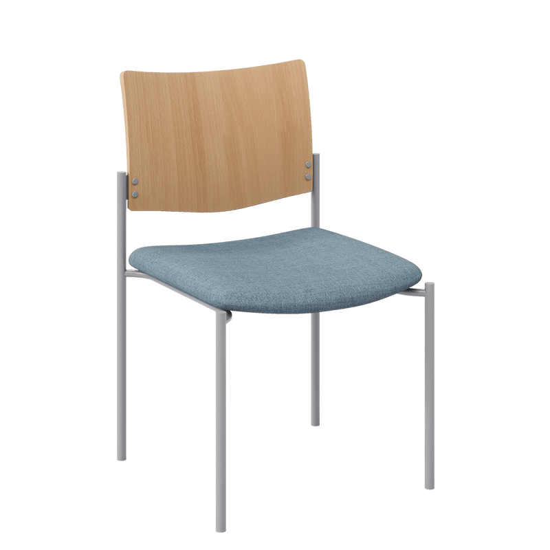 KFI Studios Evolve Armless Wood Back Guest Chair with Upholstered Seat