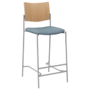 Evolve Series Wood Back Bar Stool with Upholstered Seat