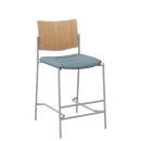 Evolve Series Wood Back Counter Height Stool with Upholstered Seat