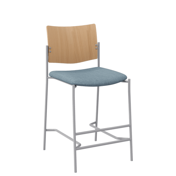 KFI Studios Evolve Series Wood Back Counter Height Stool with Upholstered Seat