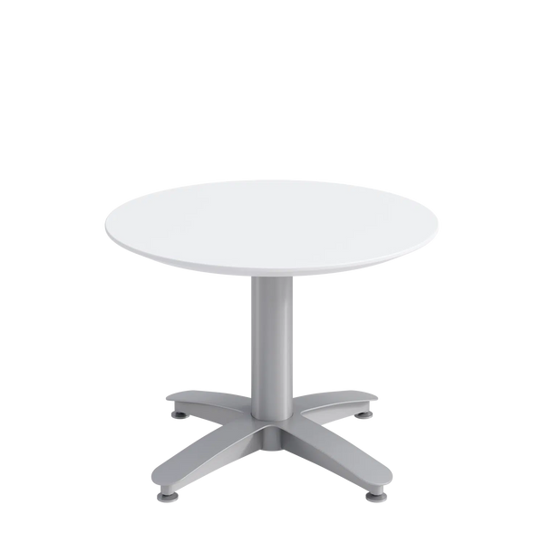 Proof Cast Iron Round Pedestal Table with Arched Base HPL Top