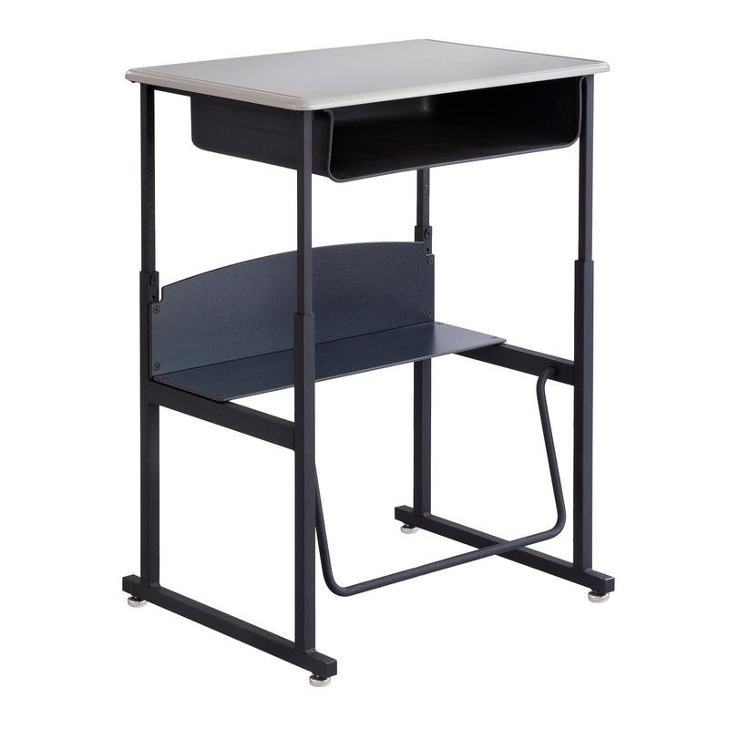 AlphaBetter® Desk, 28 x 20" Standard Top, Book Box and Swinging Footrest Bar