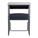 AlphaBetter® Desk, 28 x 20" Standard Top, Book Box and Swinging Footrest Bar