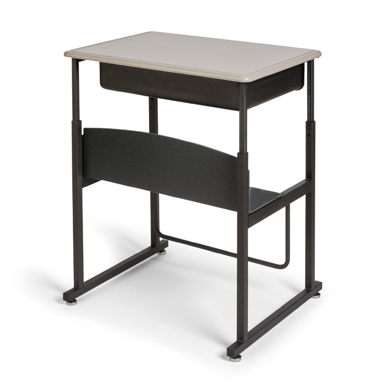 AlphaBetter® Desk, 28 x 20" Standard Top, Book Box and Swinging Footrest Bar