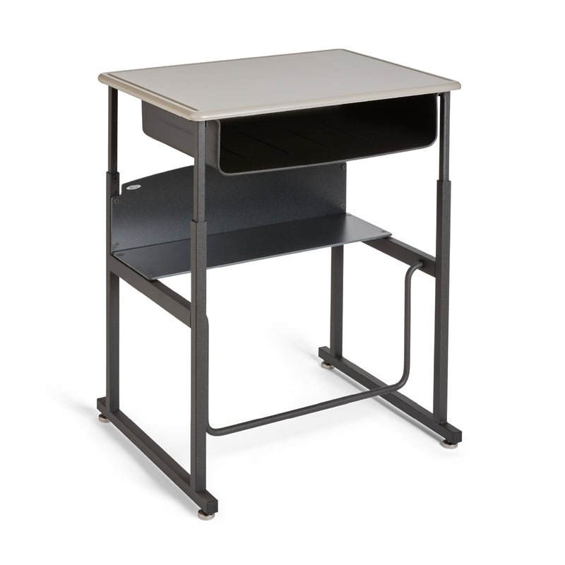 AlphaBetter® Desk, 28 x 20" Standard Top, Book Box and Swinging Footrest Bar