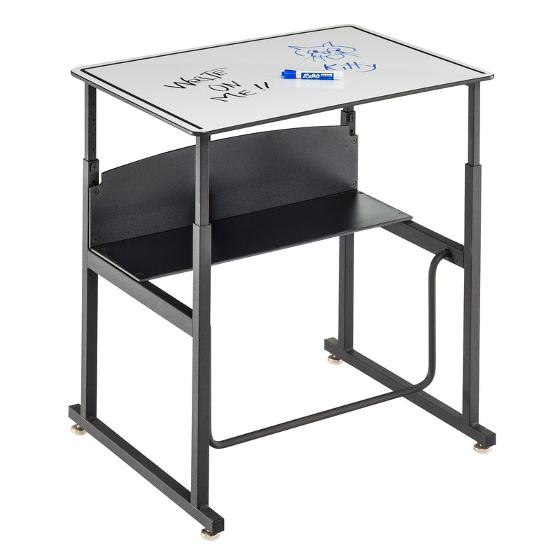 AlphaBetter® Desk, 28 x 20" Premium or Dry Erase Top and Swinging Footrest Bar