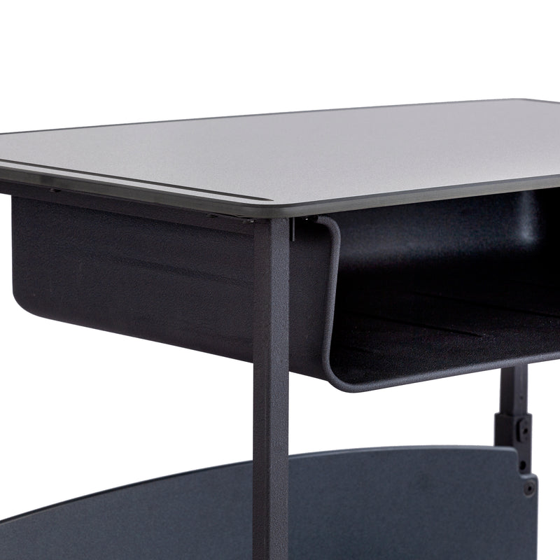 AlphaBetter® Desk, 28 x 20" Premium or Dry Erase Top, Book Box and Swinging Footrest Bar