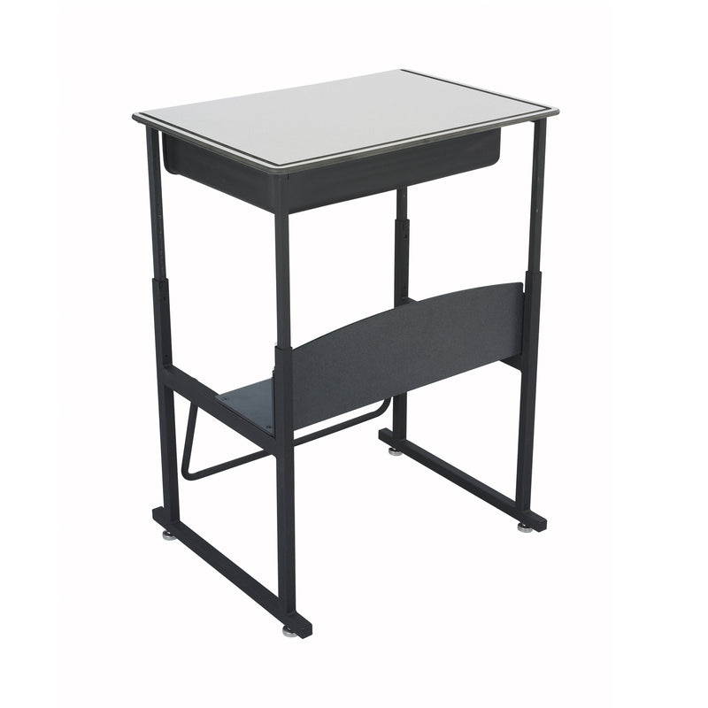 AlphaBetter® Desk, 28 x 20" Premium or Dry Erase Top, Book Box and Swinging Footrest Bar