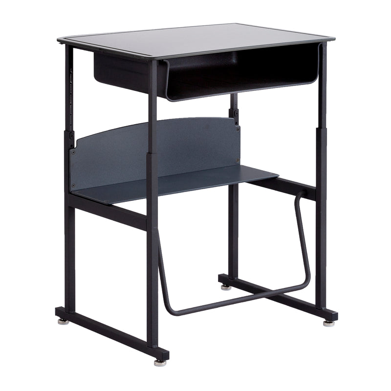 AlphaBetter® Desk, 28 x 20" Premium or Dry Erase Top, Book Box and Swinging Footrest Bar