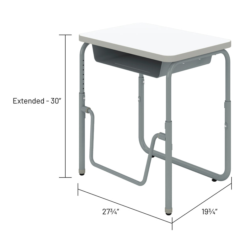 AlphaBetter® 2.0 Height – Adjustable Student Desk with Book Box and Pendulum Bar 22”-30”