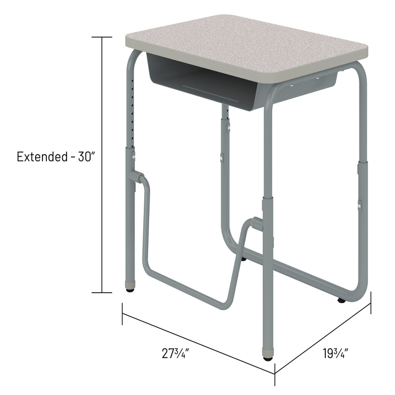 AlphaBetter® 2.0 Height – Adjustable Student Desk with Book Box and Pendulum Bar 22”-30”