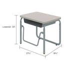 AlphaBetter® 2.0 Height – Adjustable Student Desk with Book Box and Pendulum Bar 22”-30”