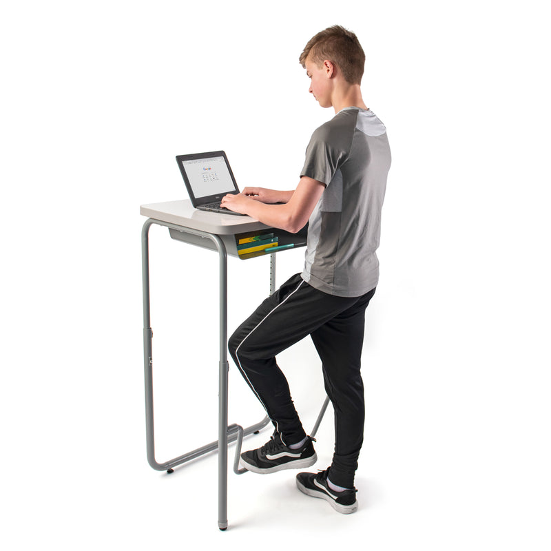 AlphaBetter® 2.0 Height – Adjustable Student Desk with Book Box and Pendulum Bar 29"-43”