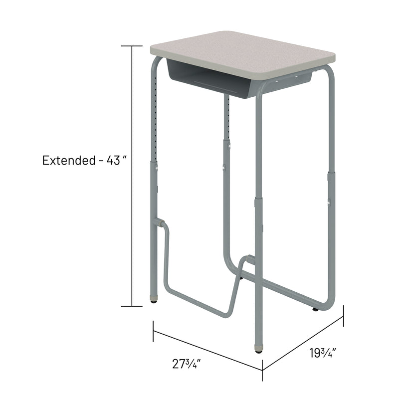 AlphaBetter® 2.0 Height – Adjustable Student Desk with Book Box and Pendulum Bar 29"-43”