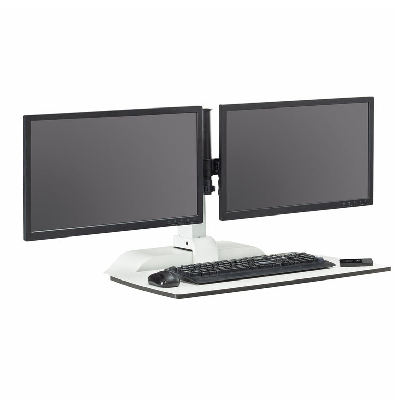 Soar™ by Safco Electric Desktop Sit/Stand – Dual Monitor Arm