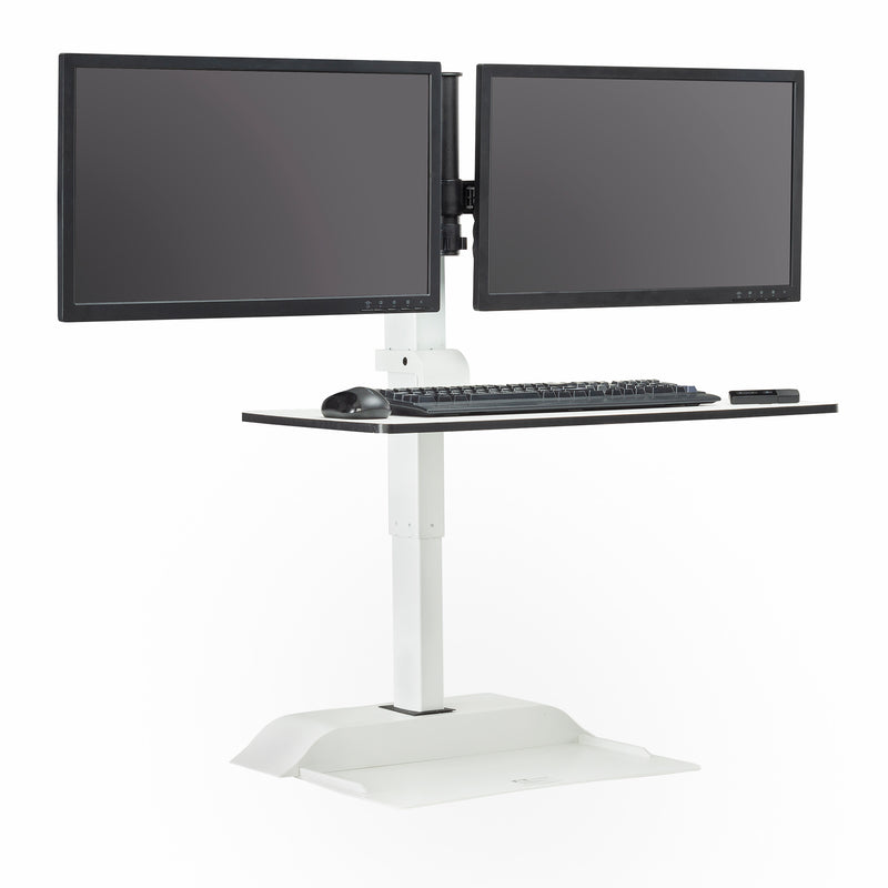 Soar™ by Safco Electric Desktop Sit/Stand – Dual Monitor Arm