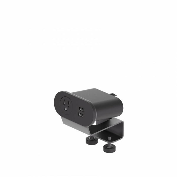 Collaborative Spaces™ Nik Edge/Clamp Mount Power Module with 1 Power Outlet & 2 USB-A Ports
