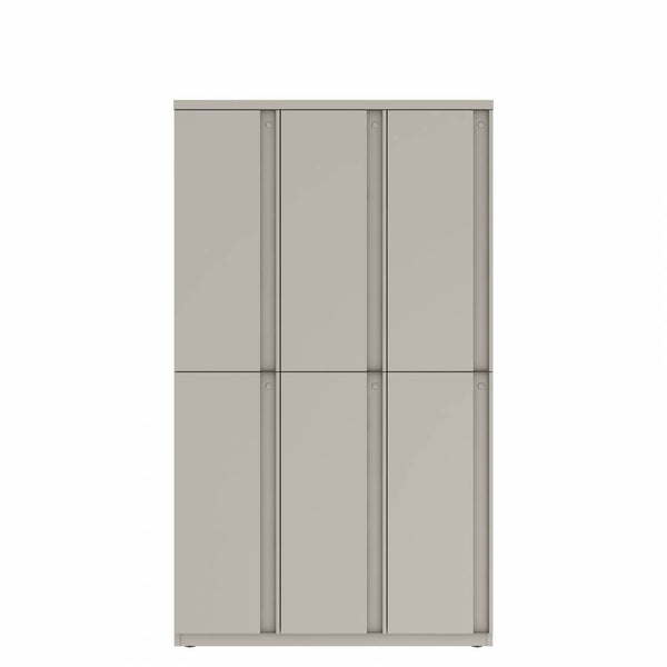 Prime™ 72"H Triple Column Locker, Two Rows, 42"W x 18"D, Full Pull Doors - Left Opening