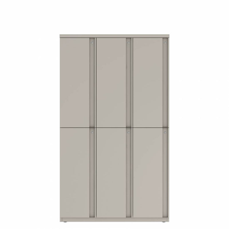 Prime™ 72"H Triple Column Locker, Two Rows, 42"W x 18"D, Full Pull Doors - Left Opening