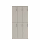Prime™ 72"H Triple Column Locker, Two Rows, 36"W x 18"D, Flat Metal Doors - Left Opening