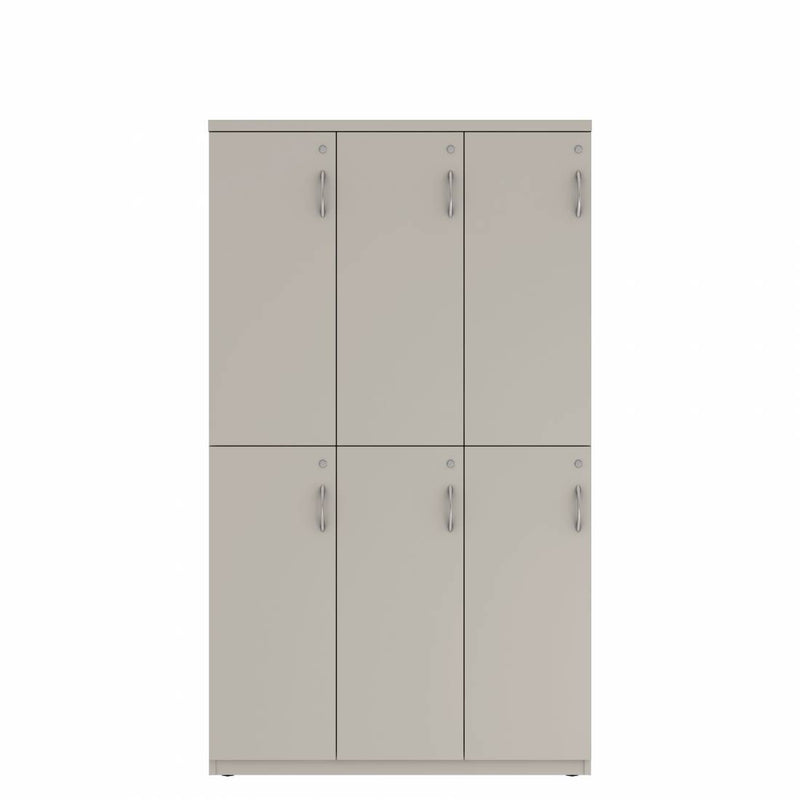 Prime™ 72"H Triple Column Locker, Two Rows, 42"W x 18"D, Flat Metal Doors - Left Opening