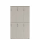Prime™ 72"H Triple Column Locker, Two Rows, 42"W x 18"D, Flat Metal Doors - Right Opening