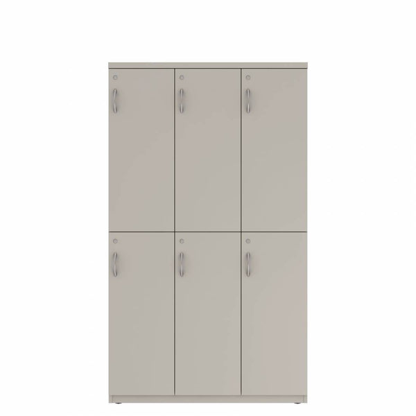 Prime™ 72"H Triple Column Locker, Two Rows, 42"W x 18"D, Flat Metal Doors - Right Opening