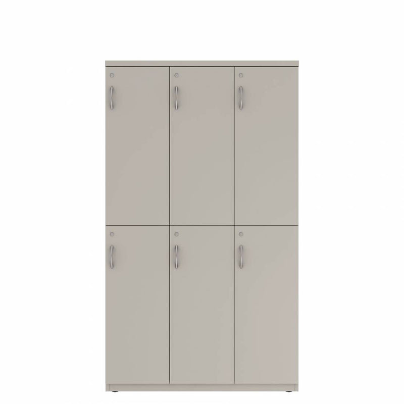 Prime™ 72"H Triple Column Locker, Two Rows, 42"W x 18"D, Flat Metal Doors - Right Opening