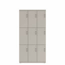 Prime™ 72"H Triple Column Locker, Three Rows, 36"W x 18"D, Flat Metal Doors - Left Opening