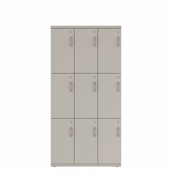 Prime™ 72"H Triple Column Locker, Three Rows, 36"W x 18"D, Flat Metal Doors - Left Opening