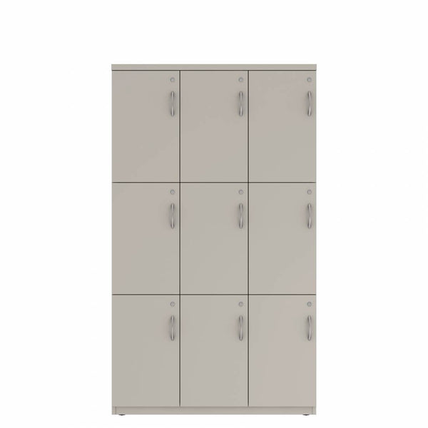 Prime™ 72"H Triple Column Locker, Three Rows, 42"W x 18"D, Flat Metal Doors - Left Opening