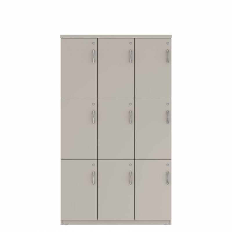 Prime™ 72"H Triple Column Locker, Three Rows, 42"W x 18"D, Flat Metal Doors - Left Opening