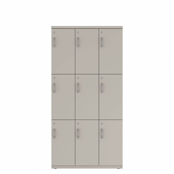 Prime™ 72"H Triple Column Locker, Three Rows, 36"W x 18"D, Flat Metal Doors - Right Opening