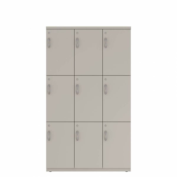 Prime™ 72"H Triple Column Locker, Three Rows, 42"W x 18"D, Flat Metal Doors - Right Opening