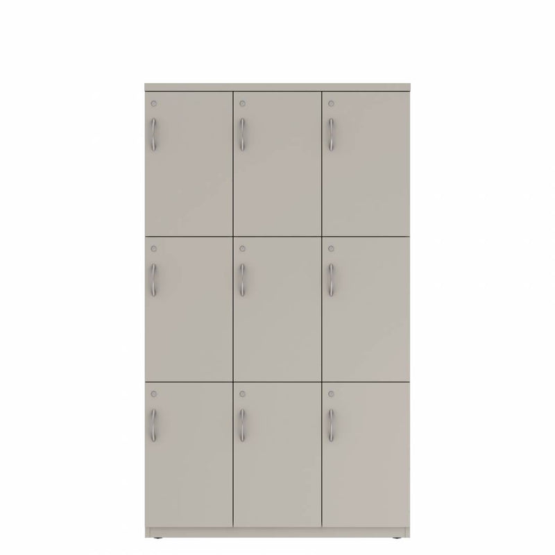Prime™ 72"H Triple Column Locker, Three Rows, 42"W x 18"D, Flat Metal Doors - Right Opening