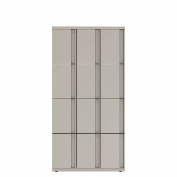 Prime™ 72"H Triple Column Locker, Four Rows, 36"W x 18"D, Full Pull Doors - Left Opening