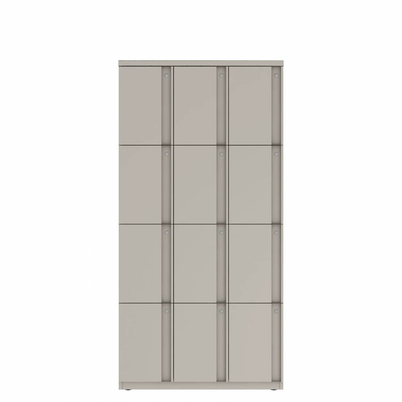 Prime™ 72"H Triple Column Locker, Four Rows, 36"W x 18"D, Full Pull Doors - Left Opening