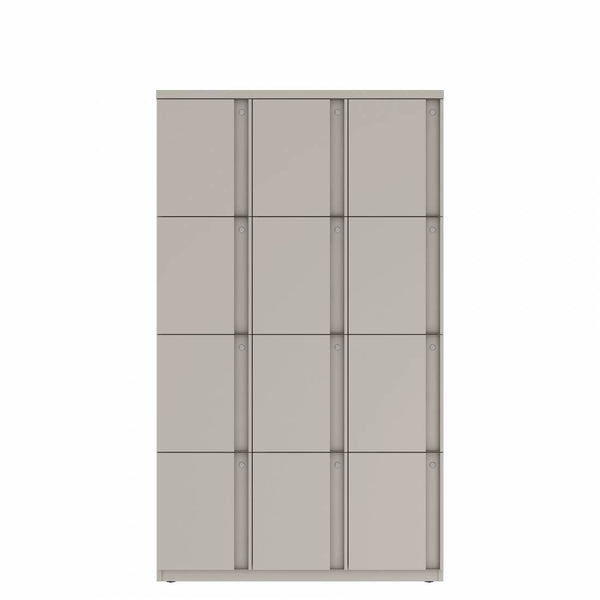 Prime™ 72"H Triple Column Locker, Four Rows, 42"W x 18"D, Full Pull Doors - Left Opening