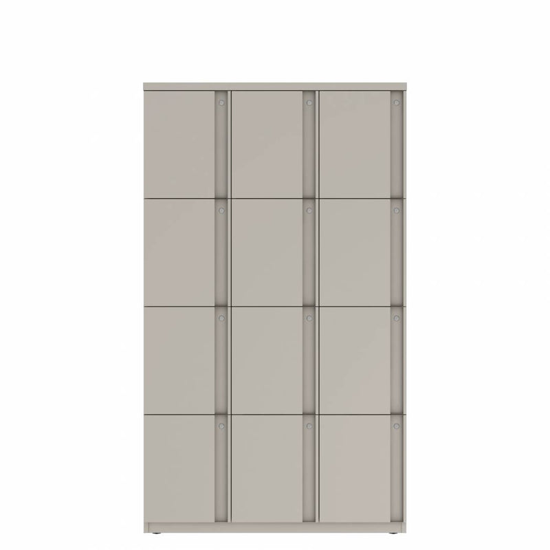 Prime™ 72"H Triple Column Locker, Four Rows, 42"W x 18"D, Full Pull Doors - Left Opening