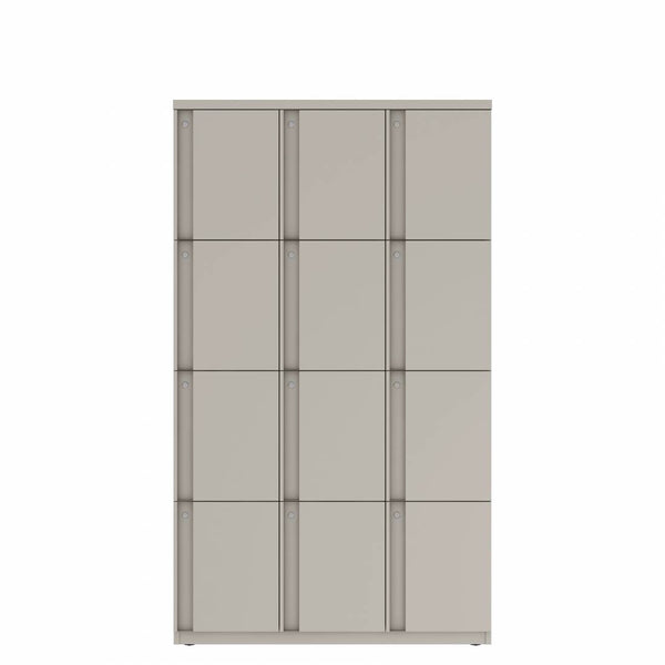 Prime™ 72"H Triple Column Locker, Four Rows, 42"W x 18"D, Full Pull Doors - Right Opening