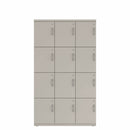 Prime™ 72"H Triple Column Locker, Four Rows, 42"W x 18"D, Flat Metal Doors - Left Opening