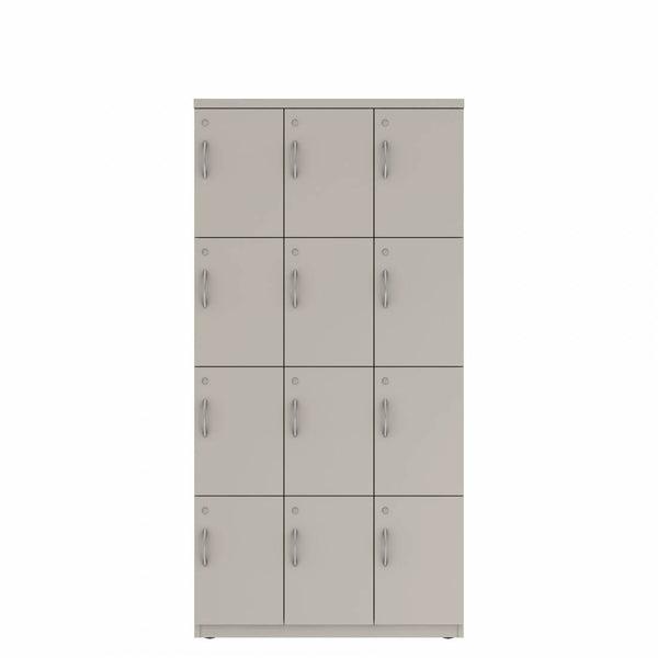 Prime™ 72"H Triple Column Locker, Four Rows, 36"W x 18"D, Flat Metal Doors - Right Opening