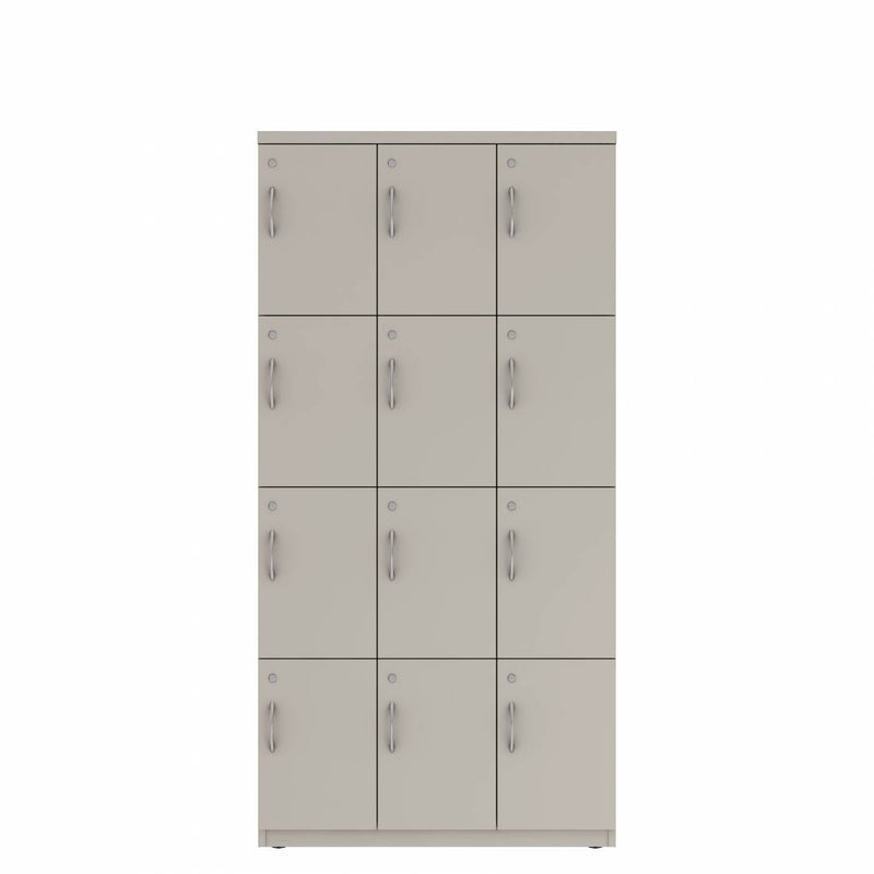 Prime™ 72"H Triple Column Locker, Four Rows, 36"W x 18"D, Flat Metal Doors - Right Opening