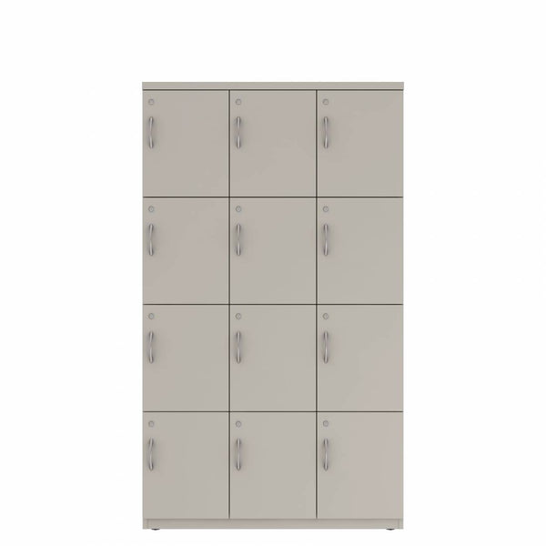 Prime™ 72"H Triple Column Locker, Four Rows, 42"W x 18"D, Flat Metal Doors - Right Opening
