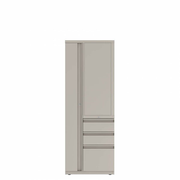 Prime™ 65.6"H Personal Storage Tower, Open Side Shelves, Wardrobe - Left, Box/Box/File - Right