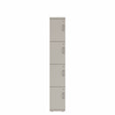 Prime™ 72"H Single Column Locker, Four Rows, 12"W x 18"D, Flat Metal Doors - Left Opening