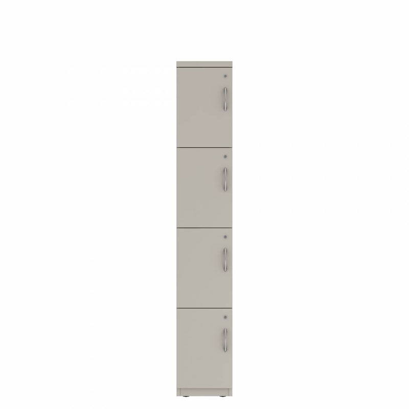 Prime™ 72"H Single Column Locker, Four Rows, 12"W x 18"D, Flat Metal Doors - Left Opening